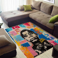 James Baldwin Area Rug Colorful Graffiti Style Portrait The Fire Next Time Text Bold Civil Rights Tribute - Wonder Print Shop