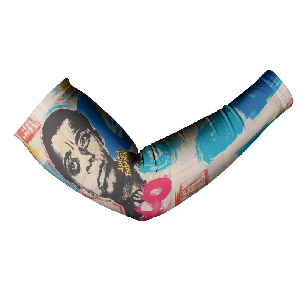 James Baldwin Arm Sleeves Colorful Graffiti Style Portrait The Fire Next Time Text Bold Civil Rights Tribute - Wonder Print Shop
