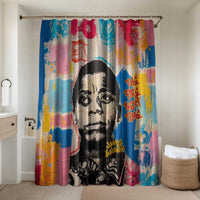 James Baldwin Bathroom Set Colorful Graffiti Style Portrait The Fire Next Time Text Bold Civil Rights Tribute - Wonder Print Shop