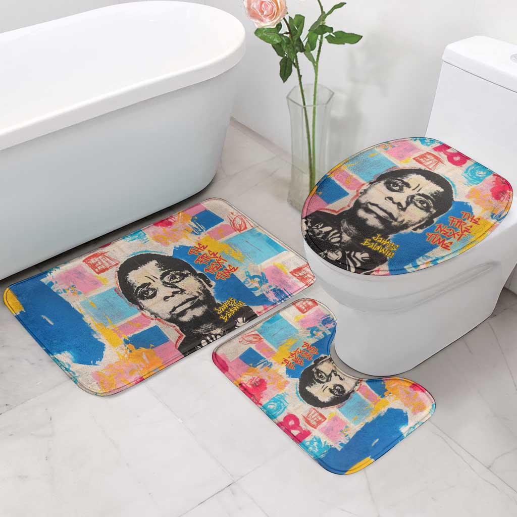 James Baldwin Bathroom Set Colorful Graffiti Style Portrait The Fire Next Time Text Bold Civil Rights Tribute - Wonder Print Shop