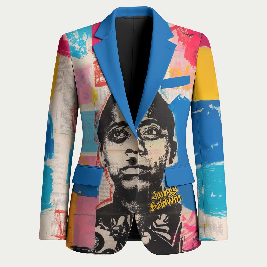 James Baldwin Blazer Colorful Graffiti Style Portrait The Fire Next Time Text Bold Civil Rights Tribute - Wonder Print Shop