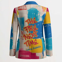 James Baldwin Blazer Colorful Graffiti Style Portrait The Fire Next Time Text Bold Civil Rights Tribute - Wonder Print Shop