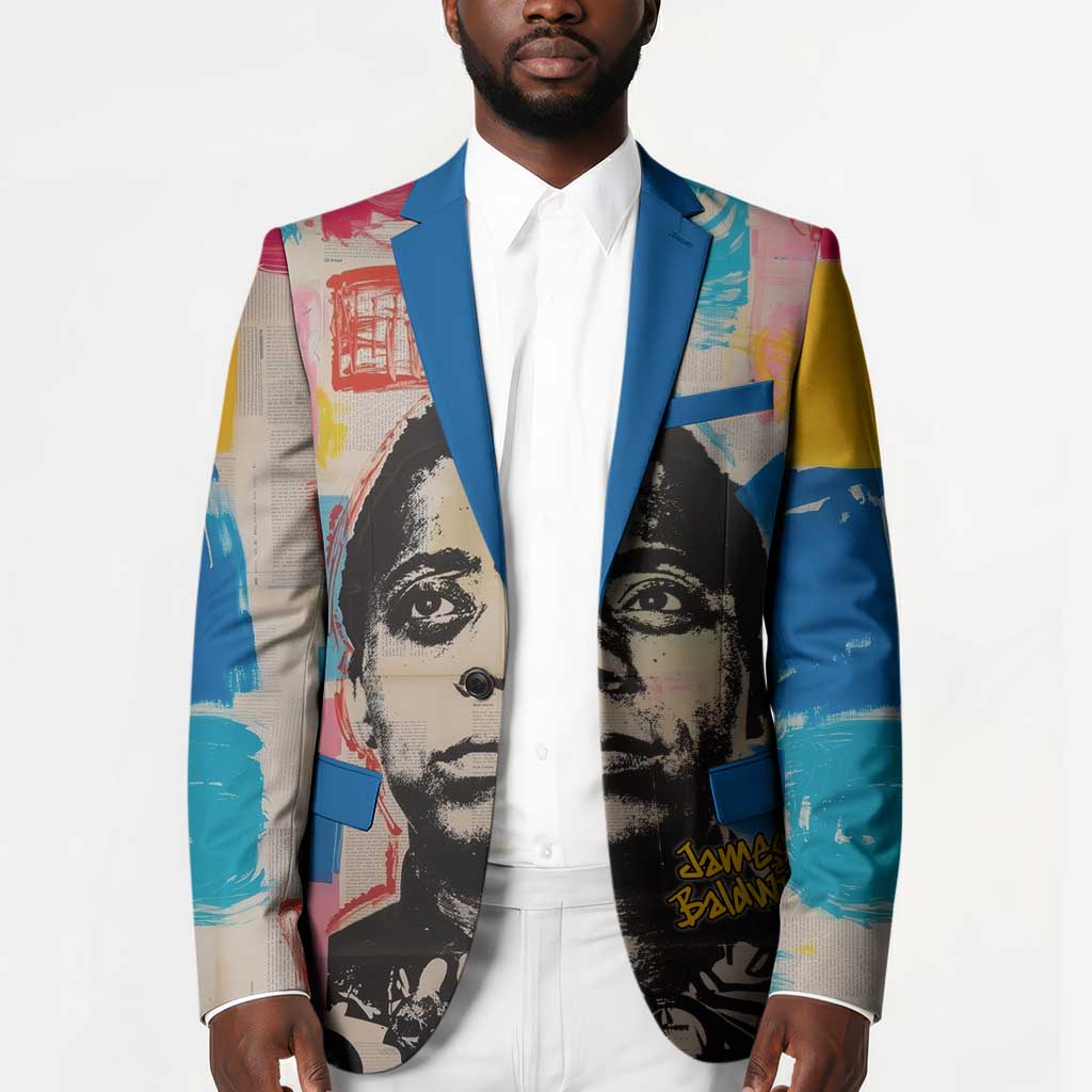 James Baldwin Blazer Colorful Graffiti Style Portrait The Fire Next Time Text Bold Civil Rights Tribute - Wonder Print Shop