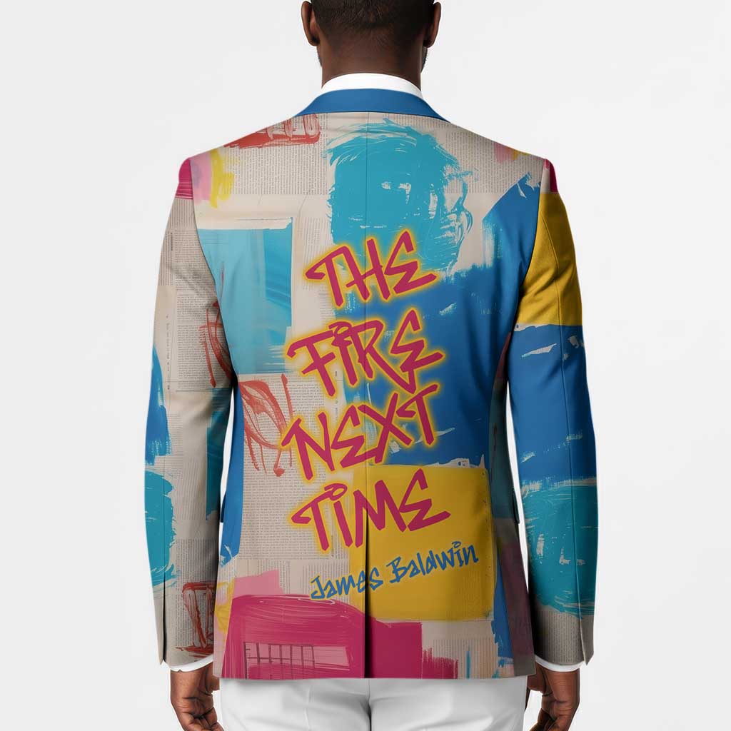 James Baldwin Blazer Colorful Graffiti Style Portrait The Fire Next Time Text Bold Civil Rights Tribute - Wonder Print Shop