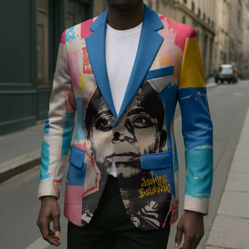 James Baldwin Blazer Colorful Graffiti Style Portrait The Fire Next Time Text Bold Civil Rights Tribute - Wonder Print Shop