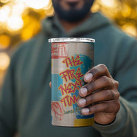 James Baldwin 4 in 1 Can Cooler Tumbler Colorful Graffiti Style Portrait The Fire Next Time Text Bold Civil Rights Tribute - Wonder Print Shop
