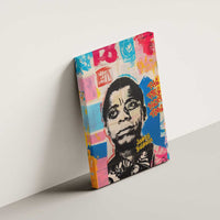 James Baldwin Canvas Wall Art Colorful Graffiti Style Portrait The Fire Next Time Text Bold Civil Rights Tribute - Wonder Print Shop