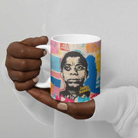 James Baldwin Ceramic Mug Colorful Graffiti Style Portrait The Fire Next Time Text Bold Civil Rights Tribute - Wonder Print Shop