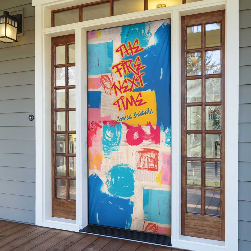 James Baldwin Door Cover Colorful Graffiti Style Portrait The Fire Next Time Text Bold Civil Rights Tribute - Wonder Print Shop