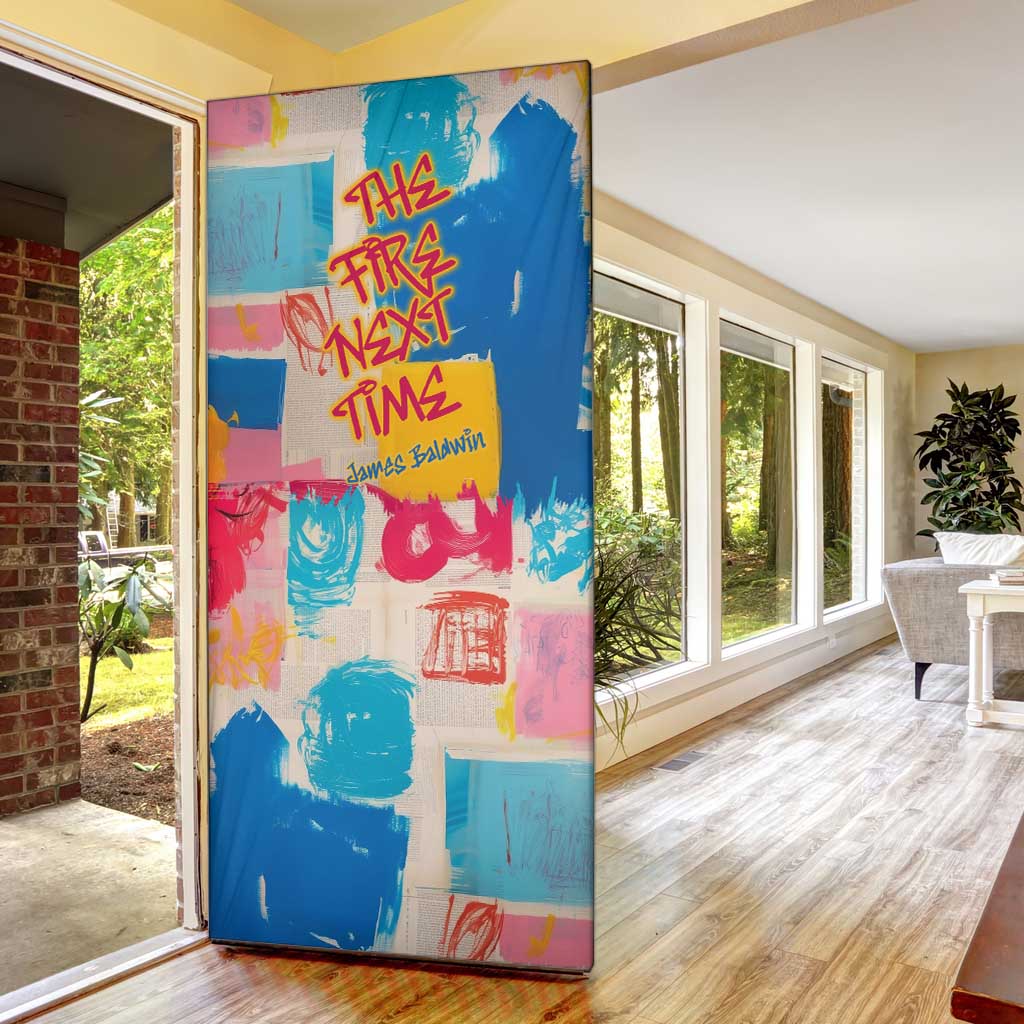 James Baldwin Door Cover Colorful Graffiti Style Portrait The Fire Next Time Text Bold Civil Rights Tribute - Wonder Print Shop