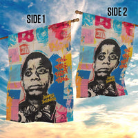 James Baldwin Garden Flag Colorful Graffiti Style Portrait The Fire Next Time Text Bold Civil Rights Tribute - Wonder Print Shop