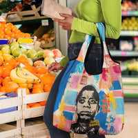 James Baldwin Grocery Bag Colorful Graffiti Style Portrait The Fire Next Time Text Bold Civil Rights Tribute - Wonder Print Shop
