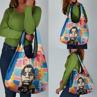 James Baldwin Grocery Bag Colorful Graffiti Style Portrait The Fire Next Time Text Bold Civil Rights Tribute - Wonder Print Shop