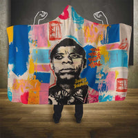 James Baldwin Hooded Blanket Colorful Graffiti Style Portrait The Fire Next Time Text Bold Civil Rights Tribute - Wonder Print Shop