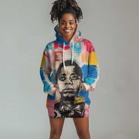 James Baldwin Hoodie Dress Colorful Graffiti Style Portrait The Fire Next Time Text Bold Civil Rights Tribute - Wonder Print Shop