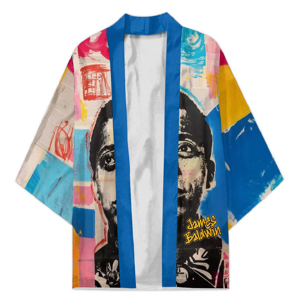 James Baldwin Kimono Colorful Graffiti Style Portrait The Fire Next Time Text Bold Civil Rights Tribute - Wonder Print Shop