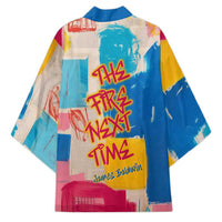 James Baldwin Kimono Colorful Graffiti Style Portrait The Fire Next Time Text Bold Civil Rights Tribute - Wonder Print Shop