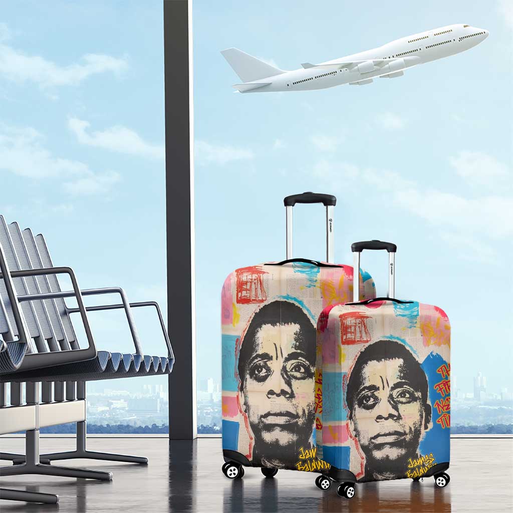 James Baldwin Luggage Cover Colorful Graffiti Style Portrait The Fire Next Time Text Bold Civil Rights Tribute - Wonder Print Shop