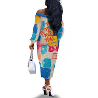 James Baldwin Off The Shoulder Long Sleeve Dress Colorful Graffiti Style Portrait The Fire Next Time Text Bold Civil Rights Tribute - Wonder Print Shop