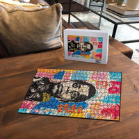 James Baldwin Puzzle Colorful Graffiti Style Portrait The Fire Next Time Text Bold Civil Rights Tribute - Wonder Print Shop