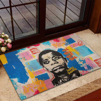 James Baldwin Rubber Doormat Colorful Graffiti Style Portrait The Fire Next Time Text Bold Civil Rights Tribute - Wonder Print Shop