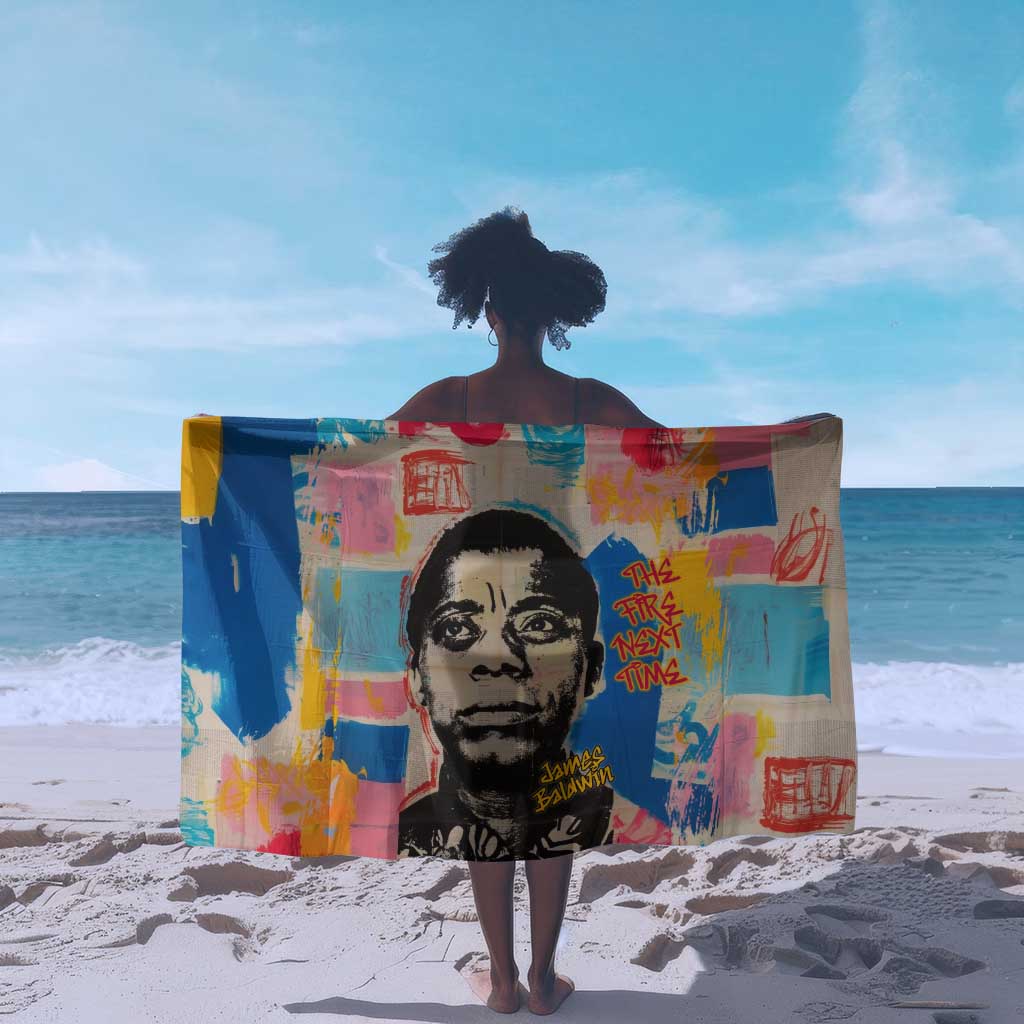 James Baldwin Sarong Colorful Graffiti Style Portrait The Fire Next Time Text Bold Civil Rights Tribute - Wonder Print Shop