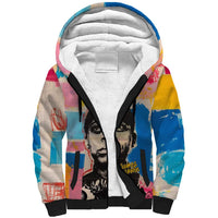James Baldwin Sherpa Hoodie Colorful Graffiti Style Portrait The Fire Next Time Text Bold Civil Rights Tribute - Wonder Print Shop