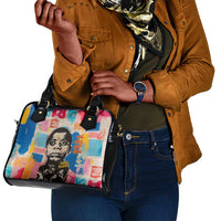 James Baldwin Shoulder Handbag Colorful Graffiti Style Portrait The Fire Next Time Text Bold Civil Rights Tribute - Wonder Print Shop