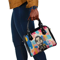 James Baldwin Shoulder Handbag Colorful Graffiti Style Portrait The Fire Next Time Text Bold Civil Rights Tribute - Wonder Print Shop