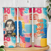 James Baldwin Skinny Tumbler Colorful Graffiti Style Portrait The Fire Next Time Text Bold Civil Rights Tribute - Wonder Print Shop