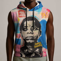 James Baldwin Sleeveless Hoodie Colorful Graffiti Style Portrait The Fire Next Time Text Bold Civil Rights Tribute - Wonder Print Shop