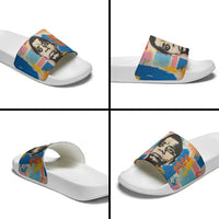 James Baldwin Slide Sandals Colorful Graffiti Style Portrait The Fire Next Time Text Bold Civil Rights Tribute - Wonder Print Shop