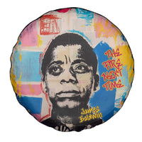 James Baldwin Spare Tire Cover Colorful Graffiti Style Portrait The Fire Next Time Text Bold Civil Rights Tribute - Wonder Print Shop