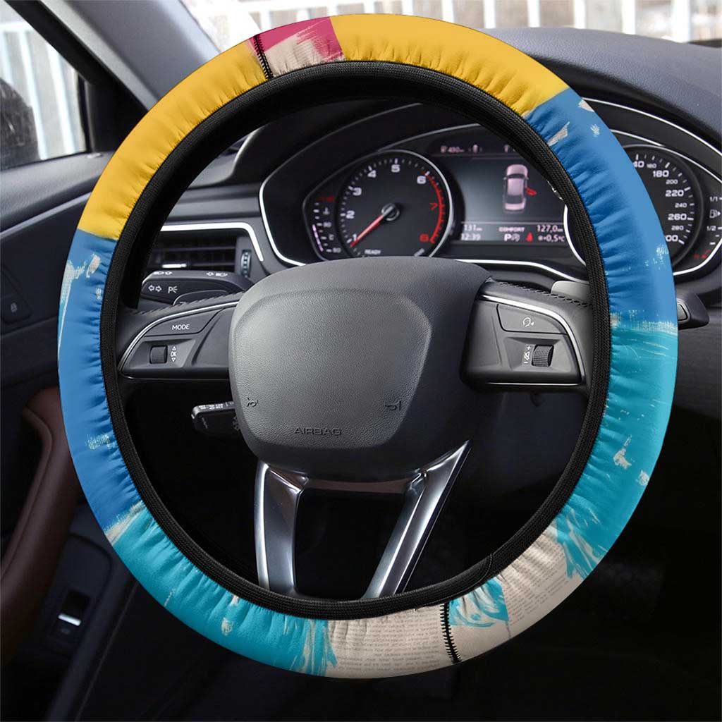 James Baldwin Steering Wheel Cover Colorful Graffiti Style Portrait The Fire Next Time Text Bold Civil Rights Tribute - Wonder Print Shop
