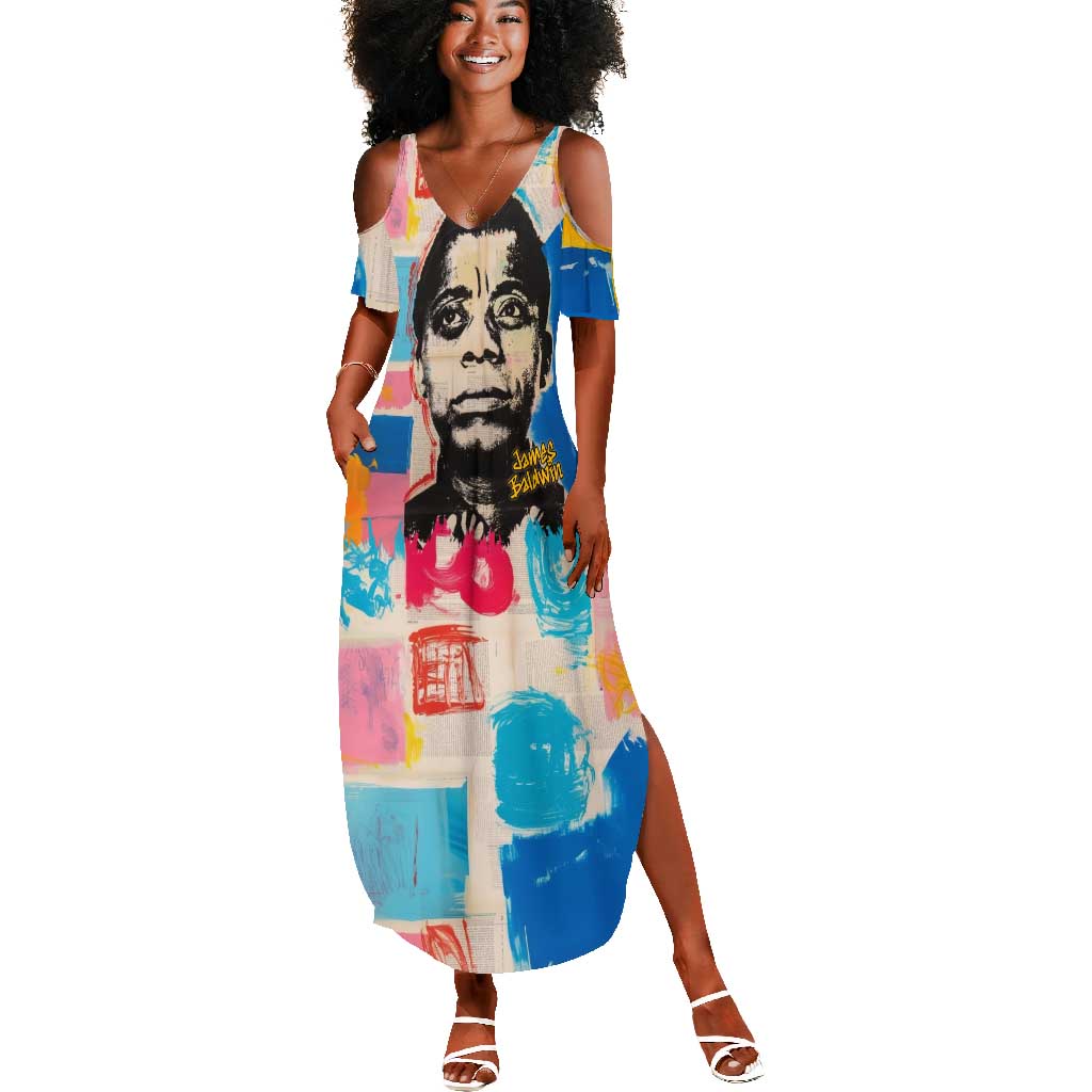 graffiti maxi dress James Baldwin Summer Maxi Dress Colorful Graffiti Style Portrait The Fire  Next Time Text Bold Civil Rights Tribute