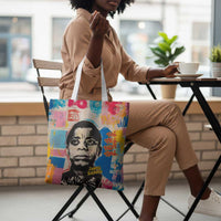 James Baldwin Tote Bag Colorful Graffiti Style Portrait The Fire Next Time Text Bold Civil Rights Tribute - Wonder Print Shop