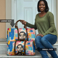 James Baldwin Travel Bag Colorful Graffiti Style Portrait The Fire Next Time Text Bold Civil Rights Tribute - Wonder Print Shop