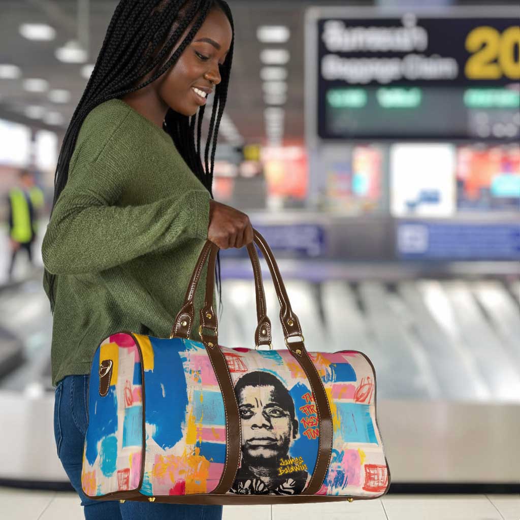 James Baldwin Travel Bag Colorful Graffiti Style Portrait The Fire Next Time Text Bold Civil Rights Tribute - Wonder Print Shop