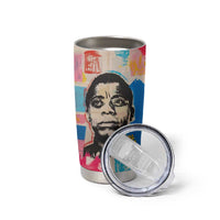 James Baldwin Tumbler Cup Colorful Graffiti Style Portrait The Fire Next Time Text Bold Civil Rights Tribute - Wonder Print Shop