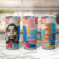 James Baldwin Tumbler Cup Colorful Graffiti Style Portrait The Fire Next Time Text Bold Civil Rights Tribute - Wonder Print Shop