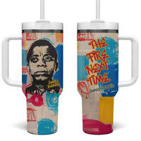 James Baldwin Tumbler With Handle Colorful Graffiti Style Portrait The Fire Next Time Text Bold Civil Rights Tribute - Wonder Print Shop