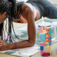 James Baldwin Tumbler With Handle Colorful Graffiti Style Portrait The Fire Next Time Text Bold Civil Rights Tribute - Wonder Print Shop