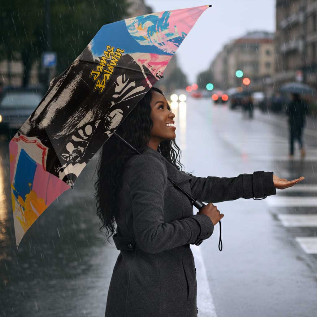 James Baldwin Umbrella Colorful Graffiti Style Portrait The Fire Next Time Text Bold Civil Rights Tribute - Wonder Print Shop