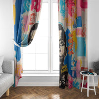 James Baldwin Window Curtain Colorful Graffiti Style Portrait The Fire Next Time Text Bold Civil Rights Tribute - Wonder Print Shop