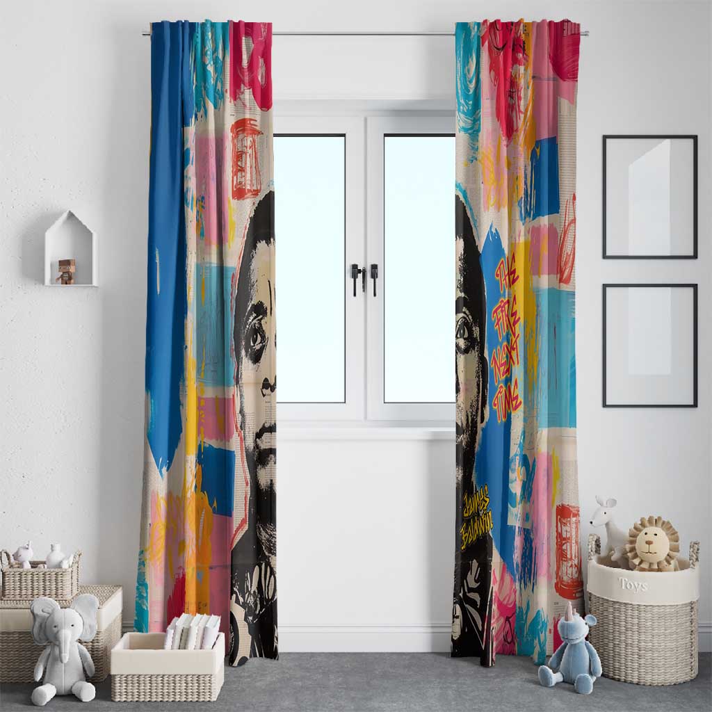 James Baldwin Window Curtain Colorful Graffiti Style Portrait The Fire Next Time Text Bold Civil Rights Tribute - Wonder Print Shop