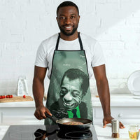 James Baldwin Apron Green Handwritten Script Design Smiling Portrait Civil Rights and Literature - Wonder Print Shop