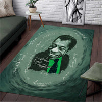 James Baldwin Area Rug Green Handwritten Script Design Smiling Portrait Civil Rights and Literature - Wonder Print Shop