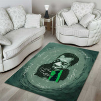 James Baldwin Area Rug Green Handwritten Script Design Smiling Portrait Civil Rights and Literature - Wonder Print Shop