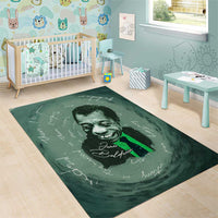 James Baldwin Area Rug Green Handwritten Script Design Smiling Portrait Civil Rights and Literature - Wonder Print Shop