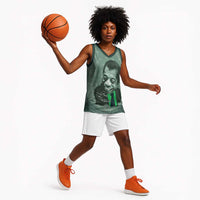 James Baldwin Basketball Jersey Green Handwritten Script Design Smiling Portrait Civil Rights and Literature - Wonder Print Shop